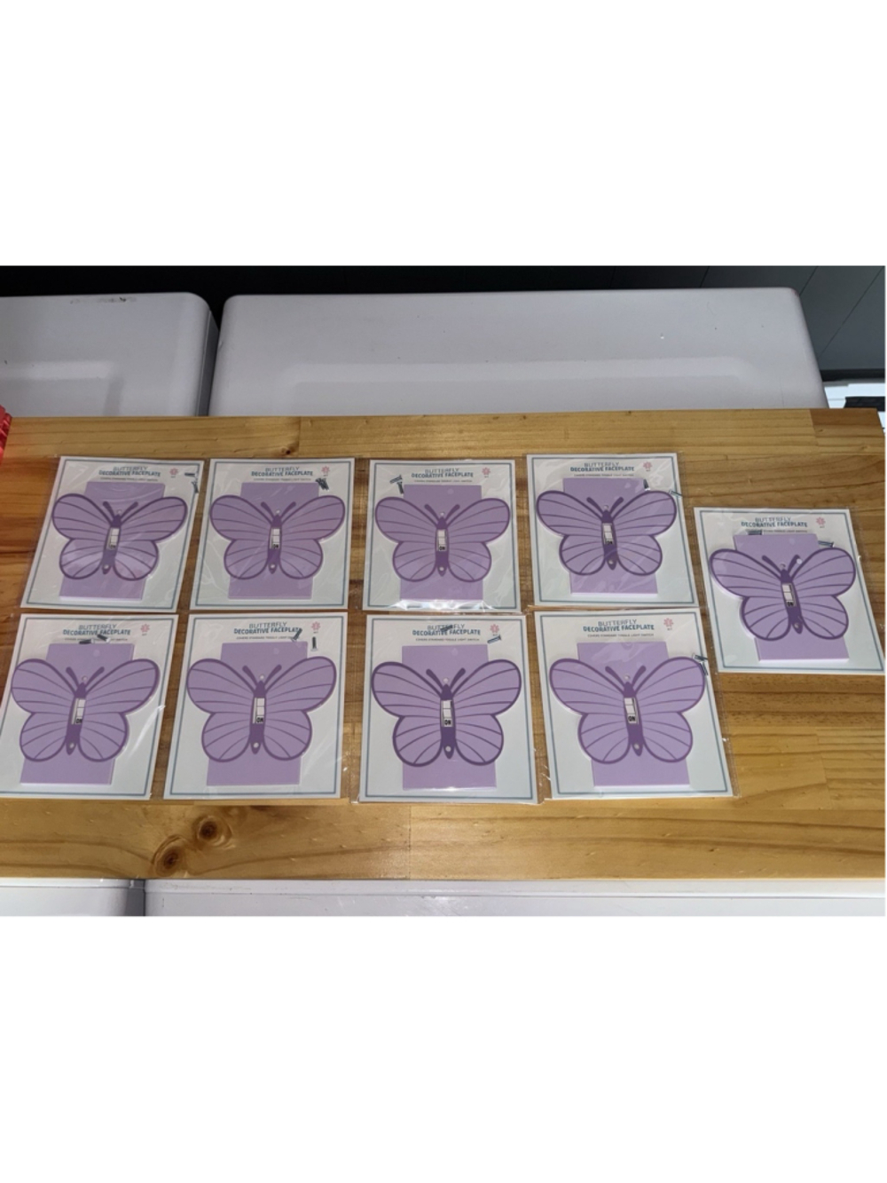 9PK Butterfly Decorative Faceplate Standard Toggle Light Switch Purple 5.5"Wx5"H